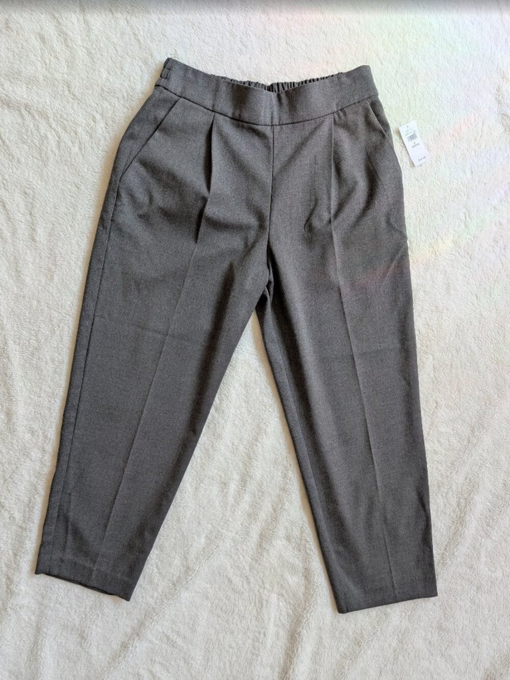 Gap High Rise Slim Pull-On Crop Pants gray small petite NWT
